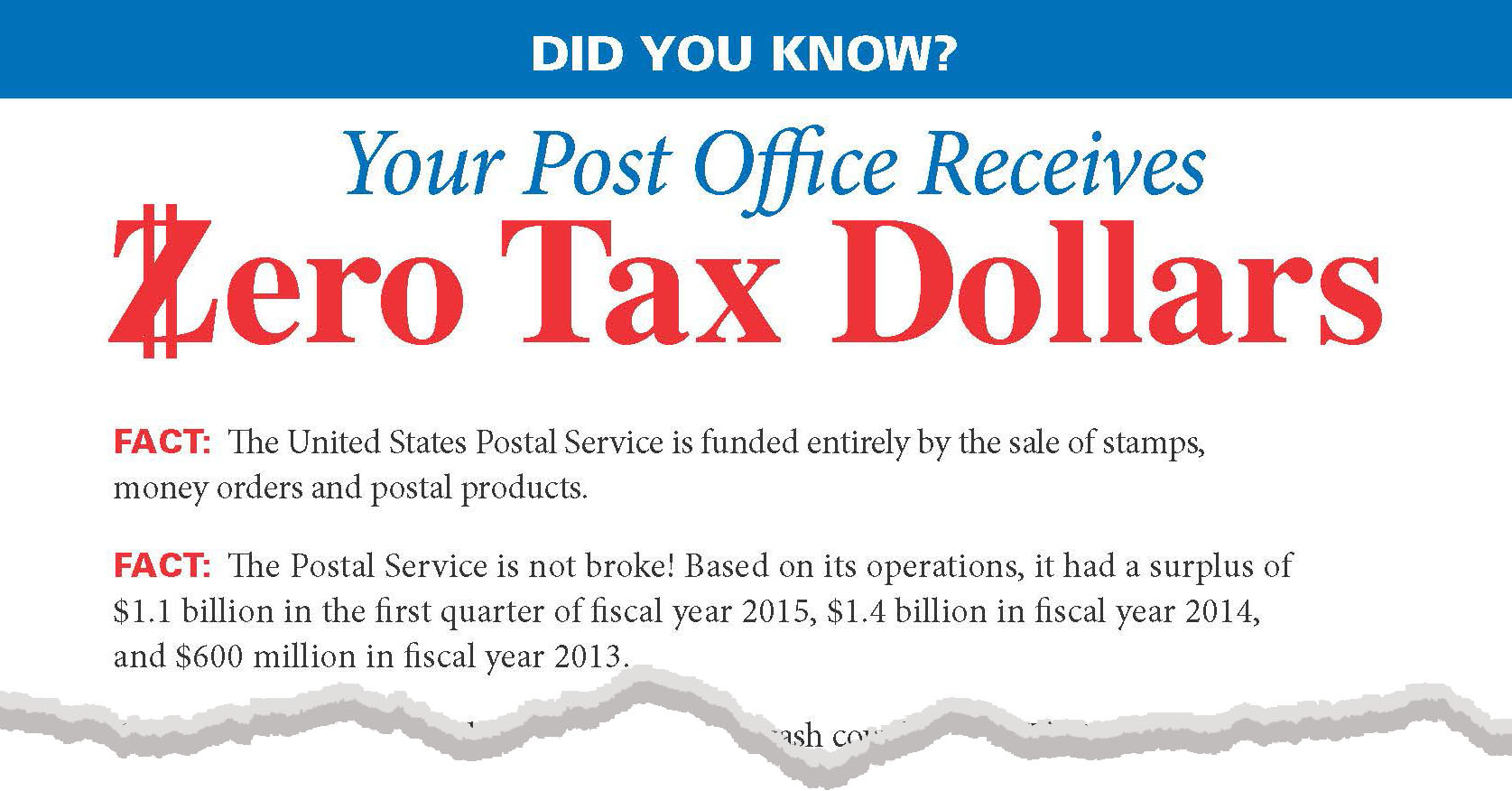 Your Post Office Gets Zero Tax Dollars | American Postal Workers Union